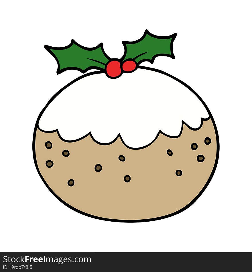 cartoon christmas pudding