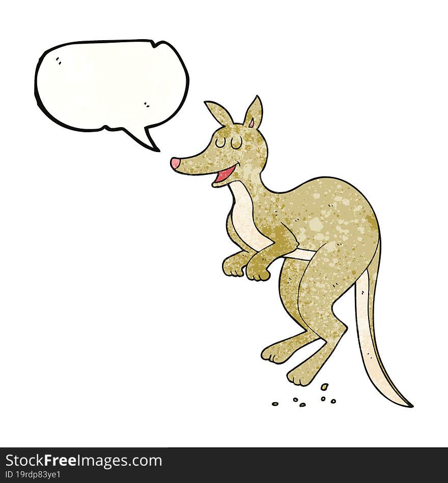 speech bubble textured cartoon kangaroo