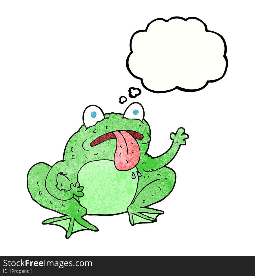 Thought Bubble Textured Cartoon Frog