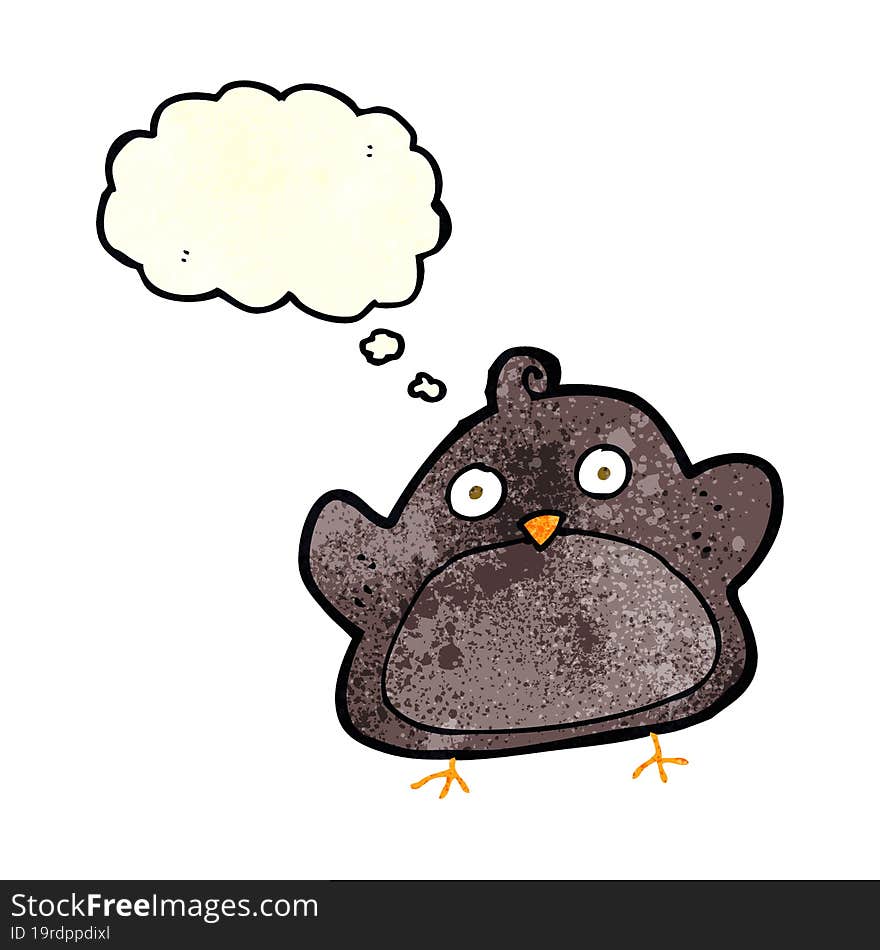 Cartoon Bird With Thought Bubble