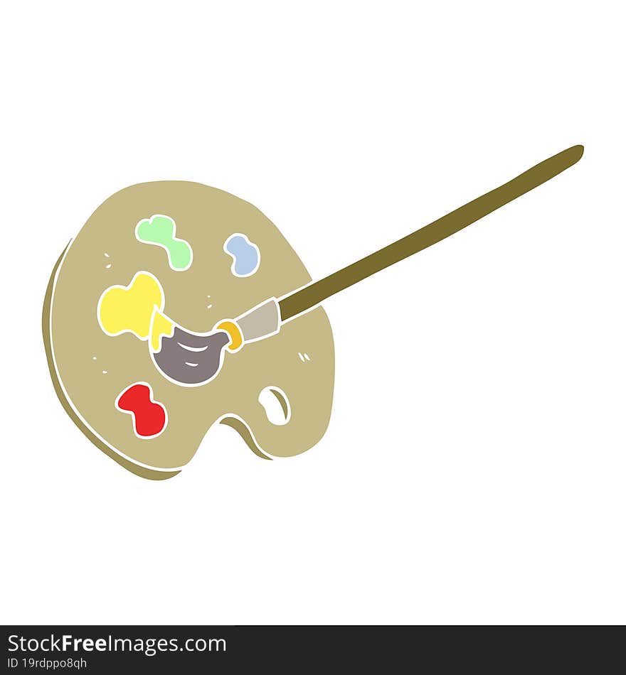 flat color illustration of artist palette. flat color illustration of artist palette