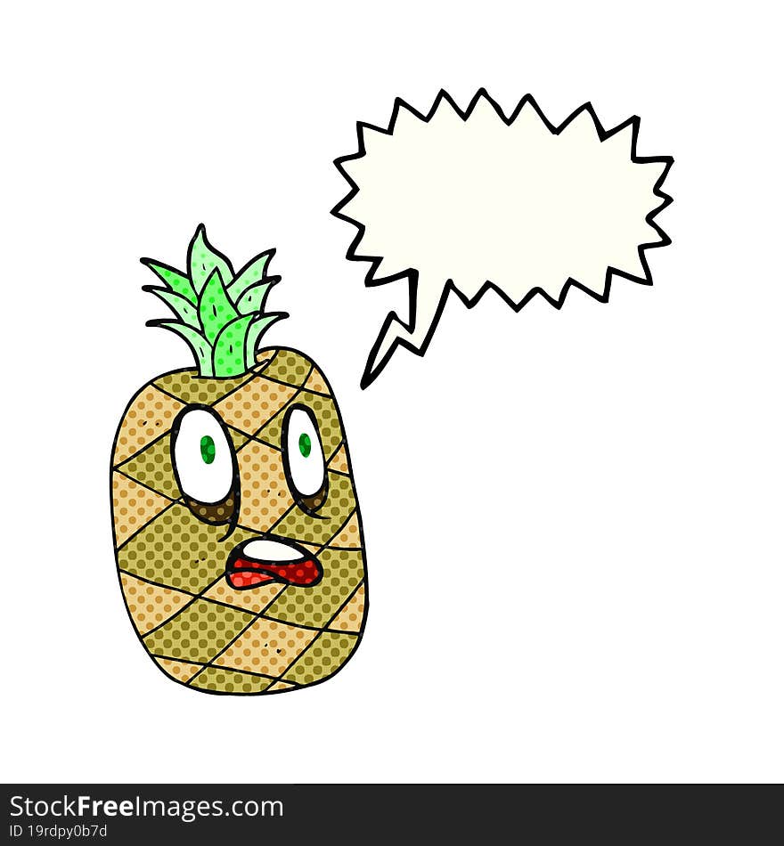 comic book speech bubble cartoon pineapple