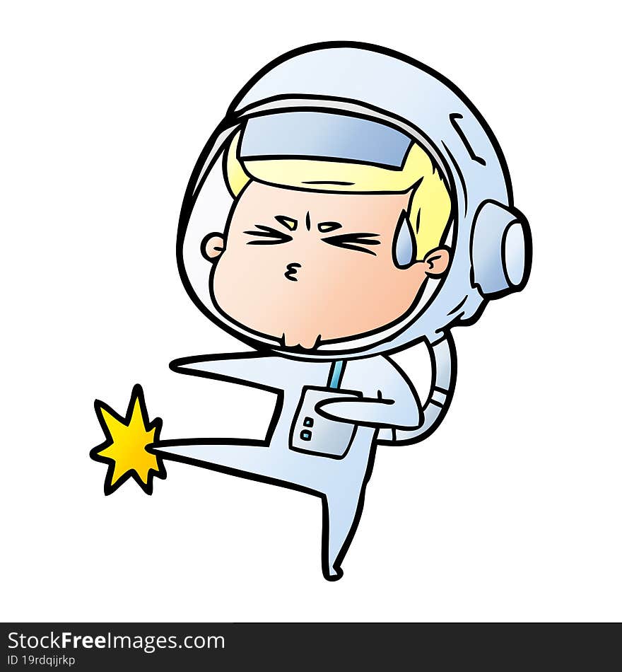 cartoon stressed astronaut. cartoon stressed astronaut