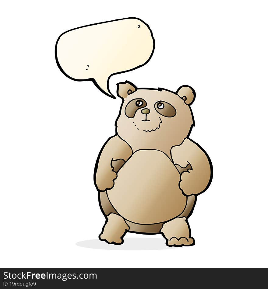 Cartoon Bear With Speech Bubble