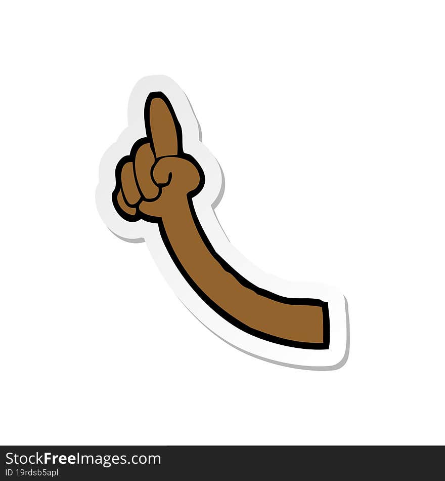 Sticker Of A Cartoon Arm