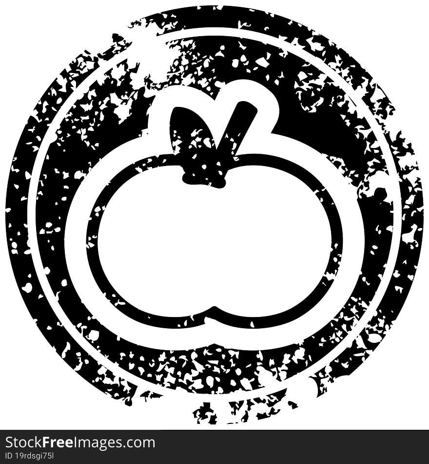 organic apple distressed icon