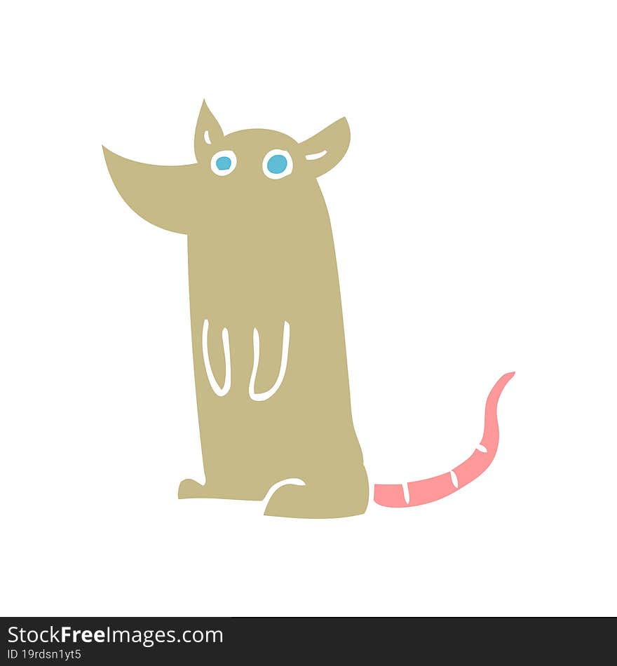 flat color illustration of a cartoon mouse