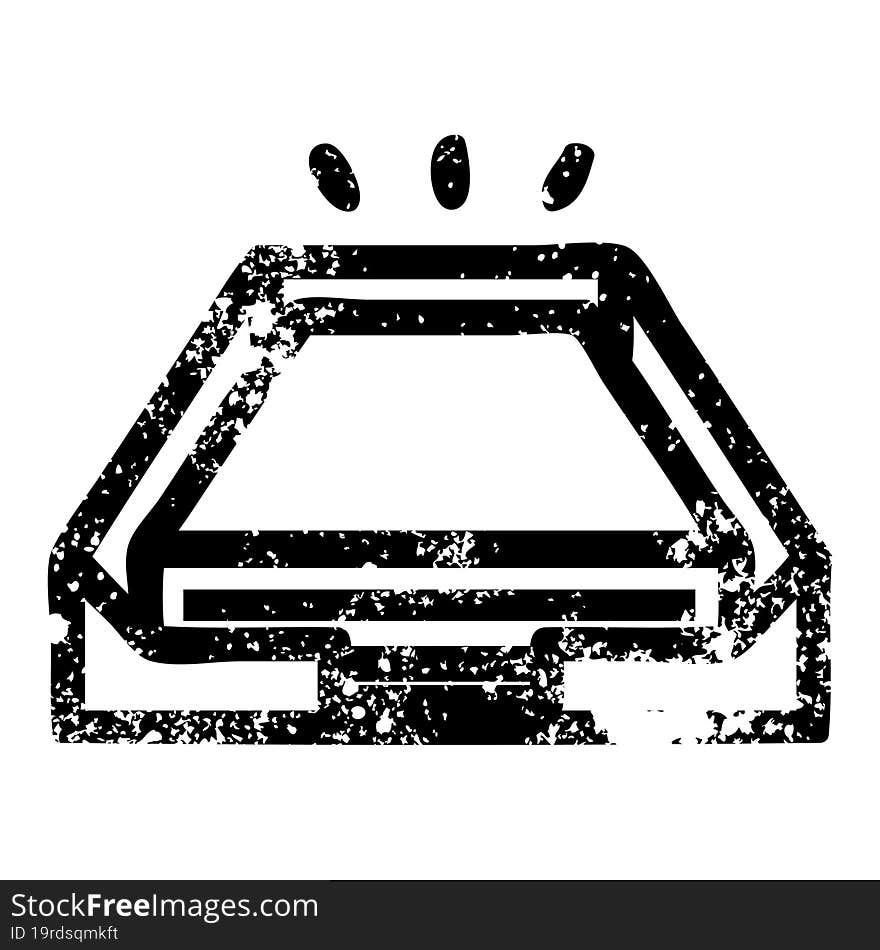 low office paper stack distressed icon symbol