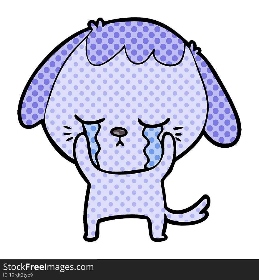 cute puppy crying cartoon. cute puppy crying cartoon