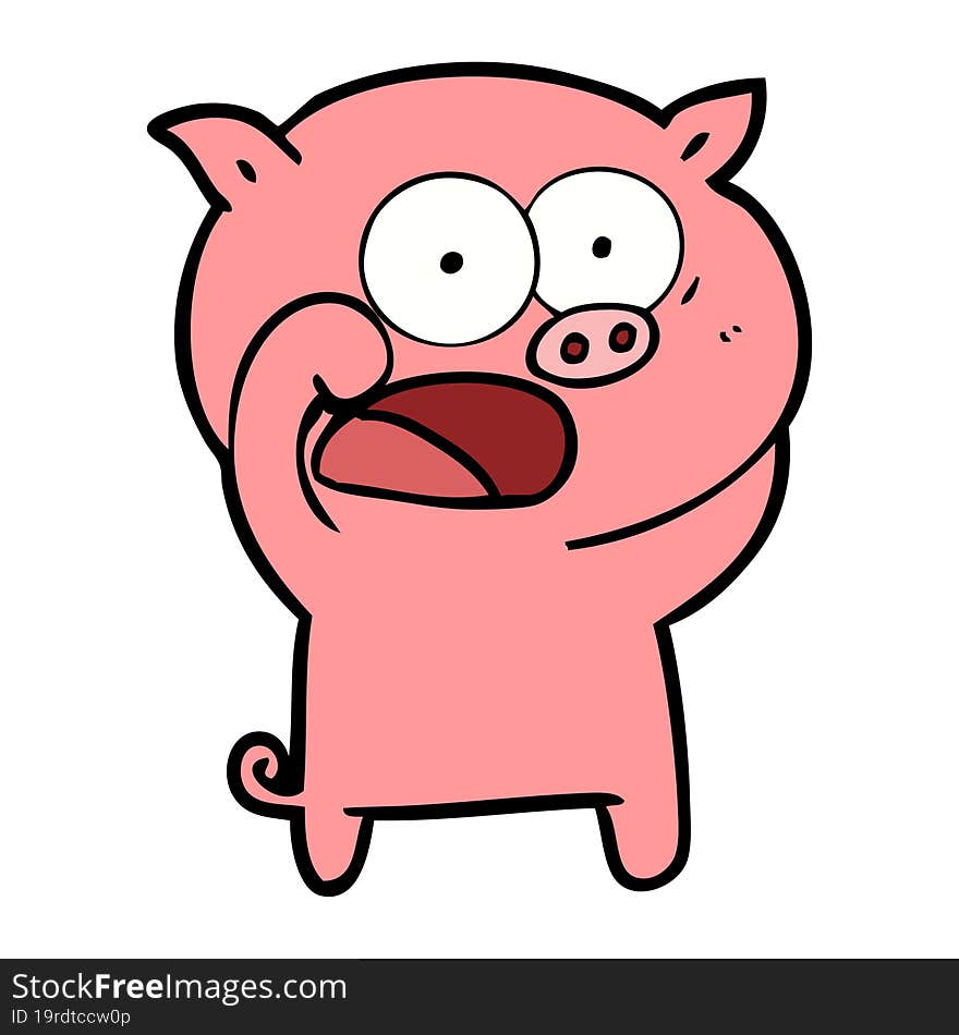 cartoon pig shouting. cartoon pig shouting