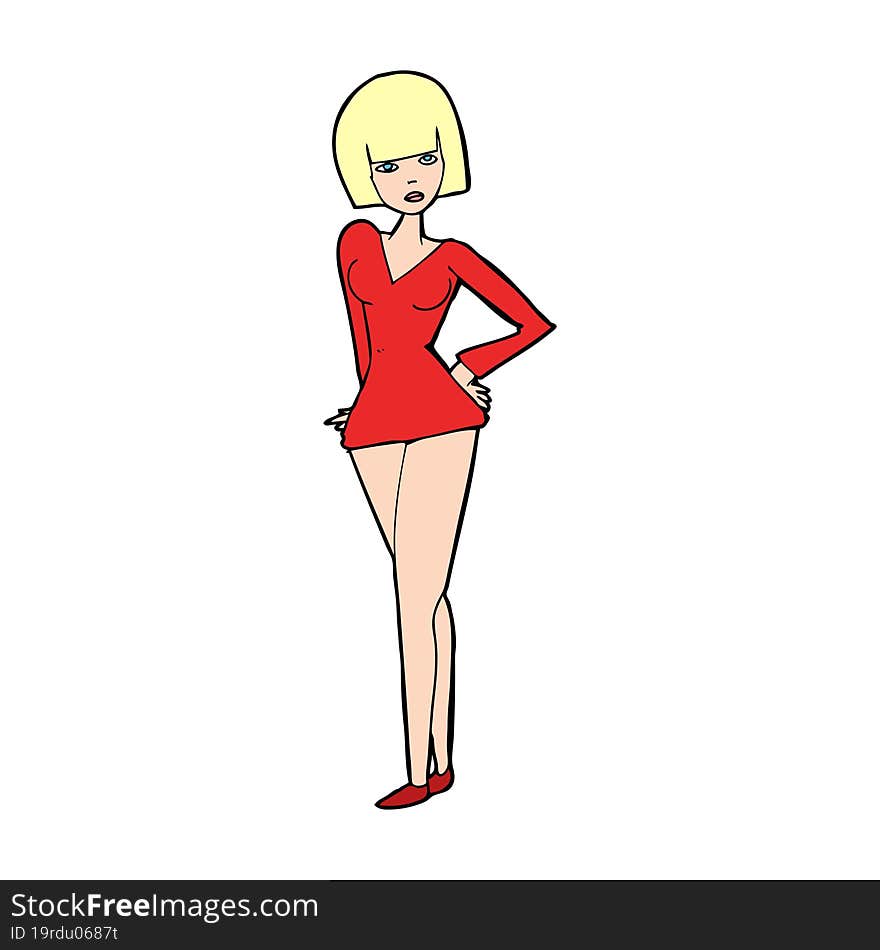 cartoon pretty woman