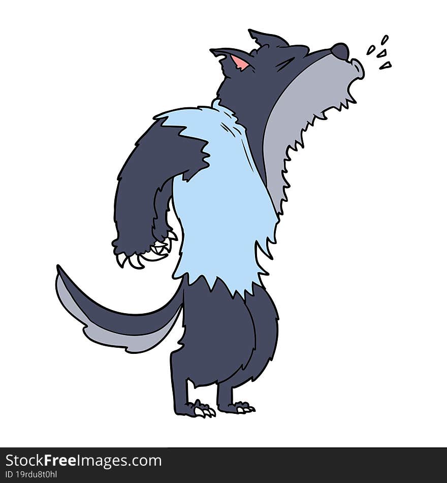 cartoon howling werewolf. cartoon howling werewolf