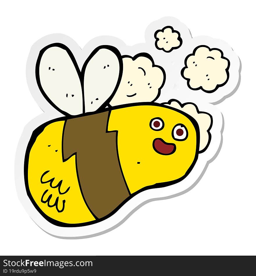 sticker of a cartoon bee