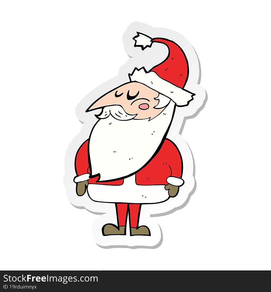 sticker of a cartoon santa claus