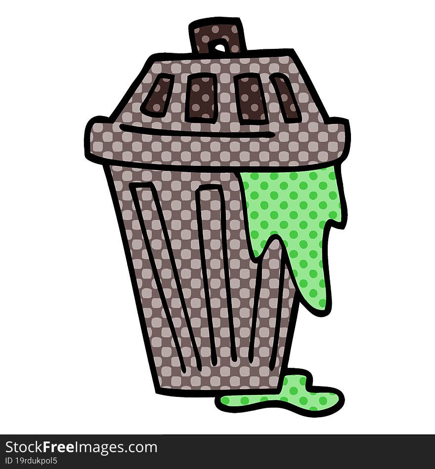 cartoon doodle waste bin