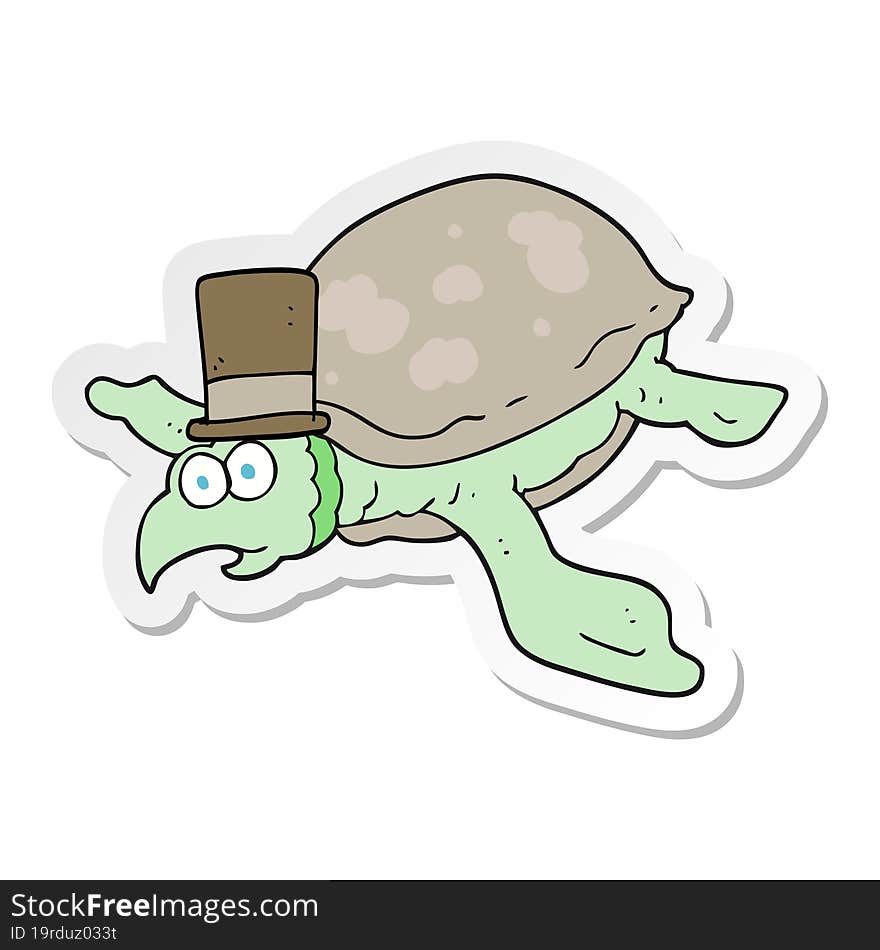 sticker of a cartoon turtle