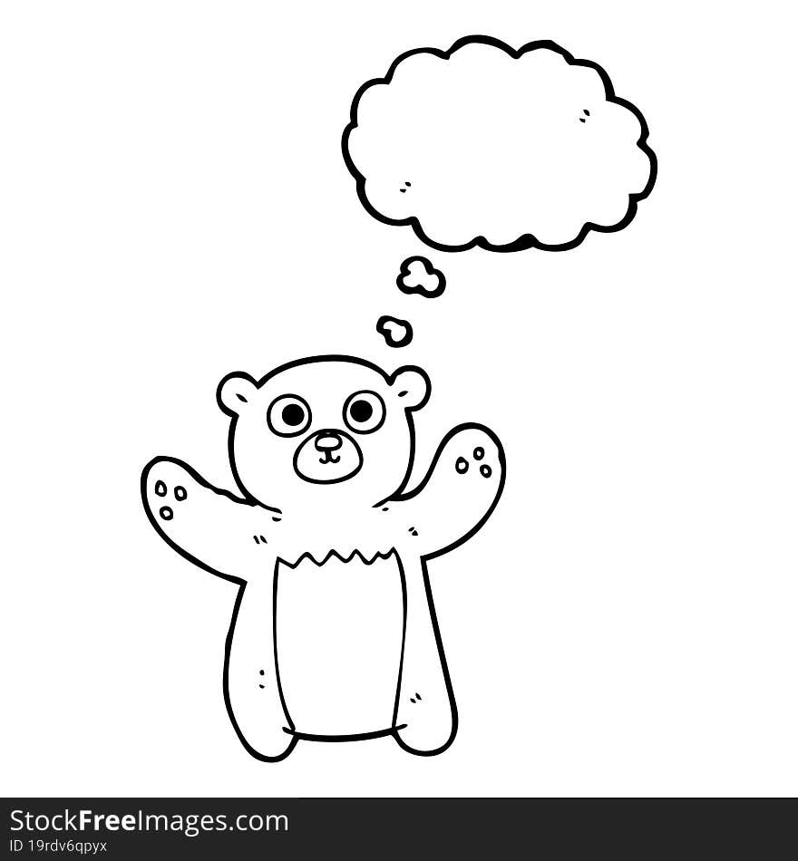 Thought Bubble Cartoon Teddy Bear