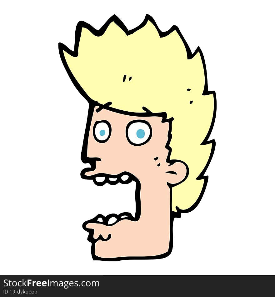 Cartoon Terrified Man