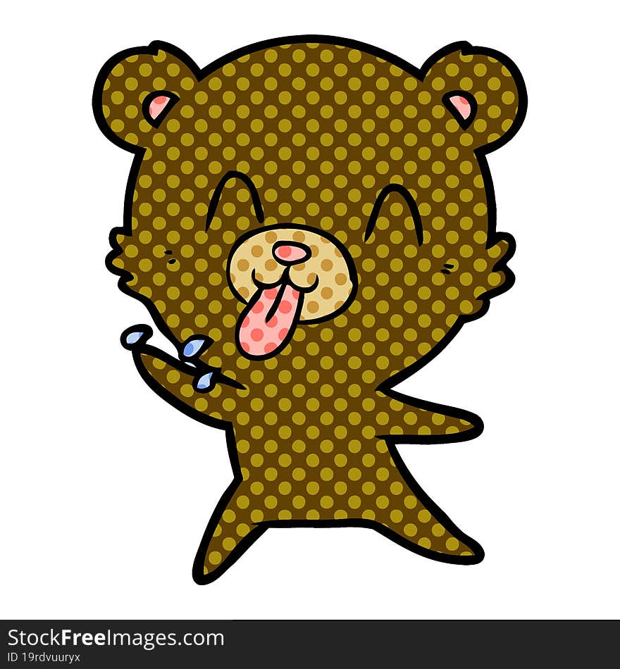 rude cartoon bear. rude cartoon bear