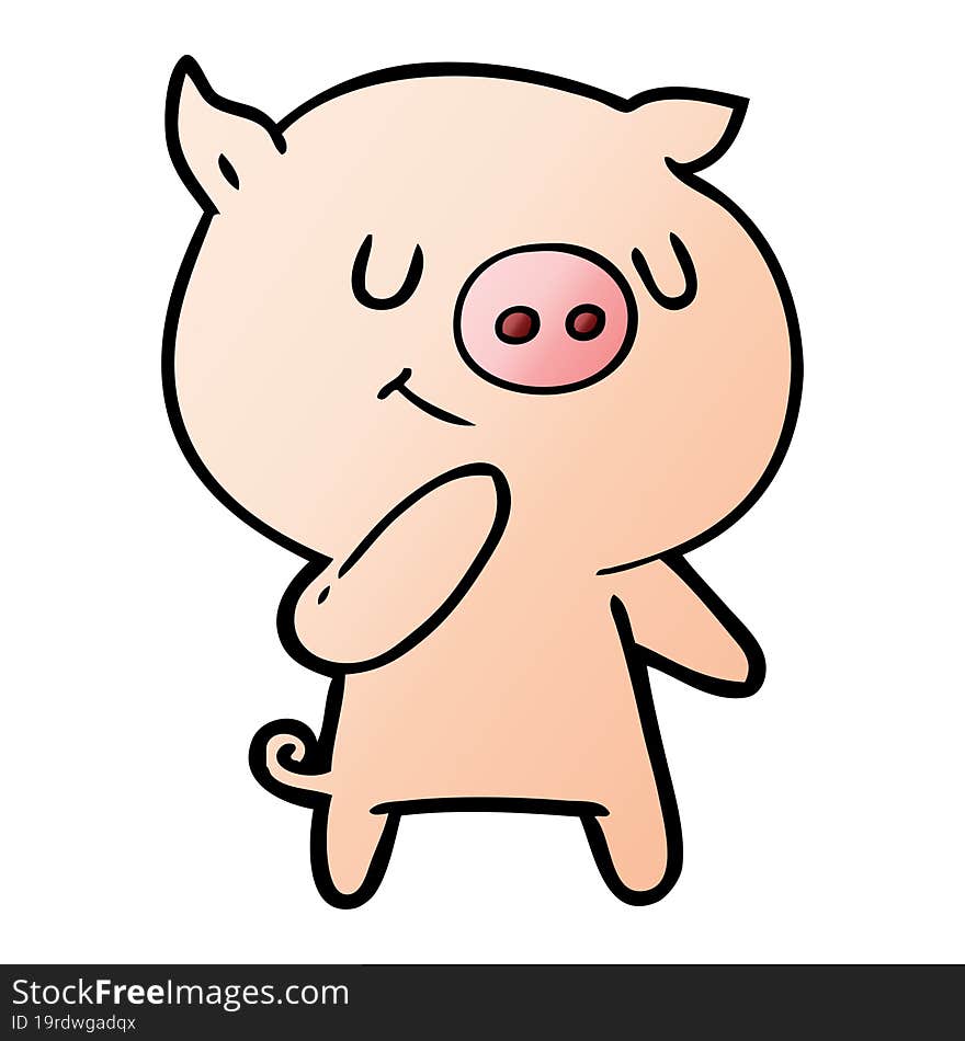 happy cartoon pig. happy cartoon pig