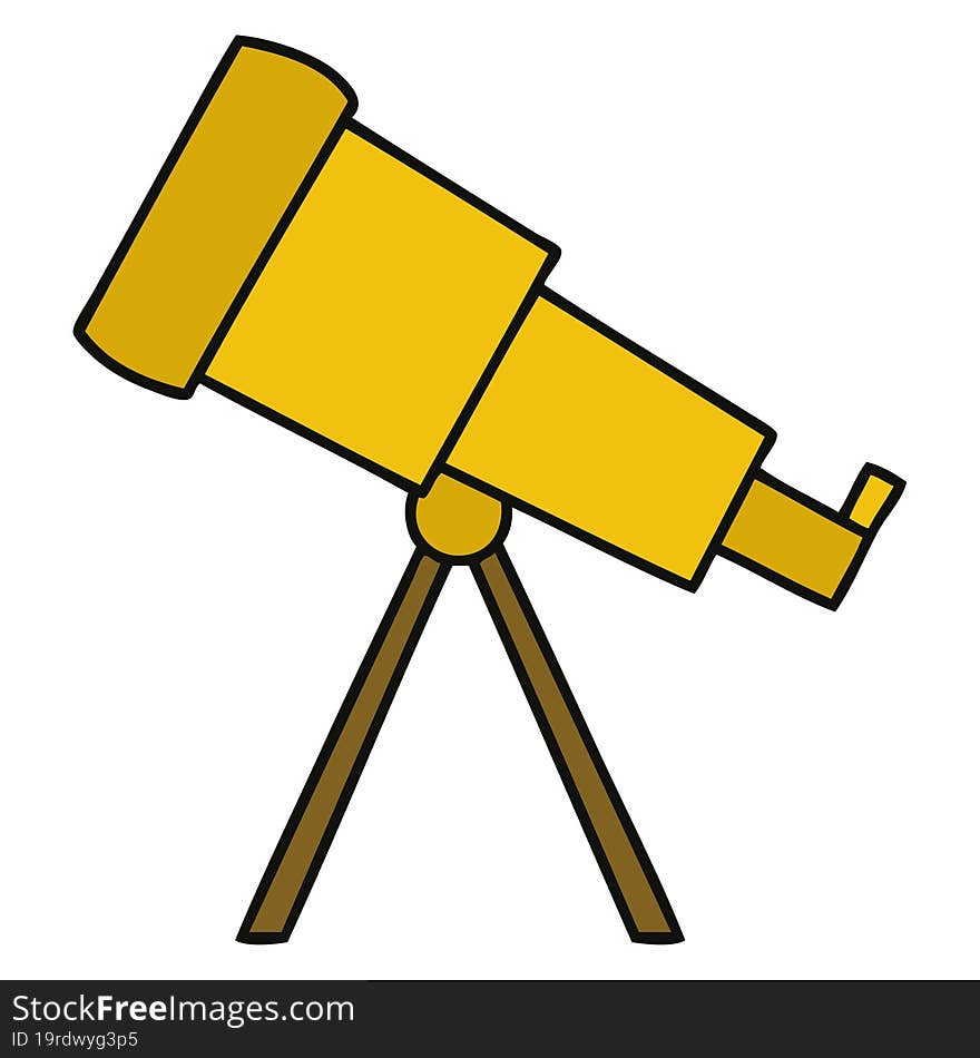 cute cartoon of a telescope. cute cartoon of a telescope