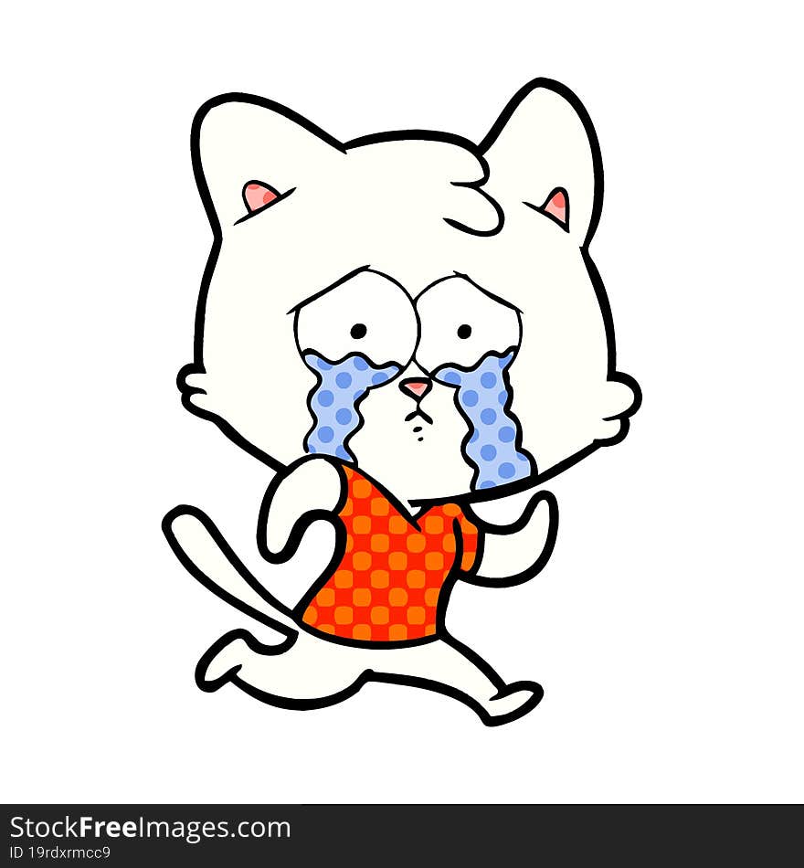 crying cartoon cat. crying cartoon cat