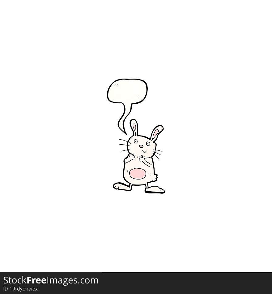 funny rabbit with speech bubble