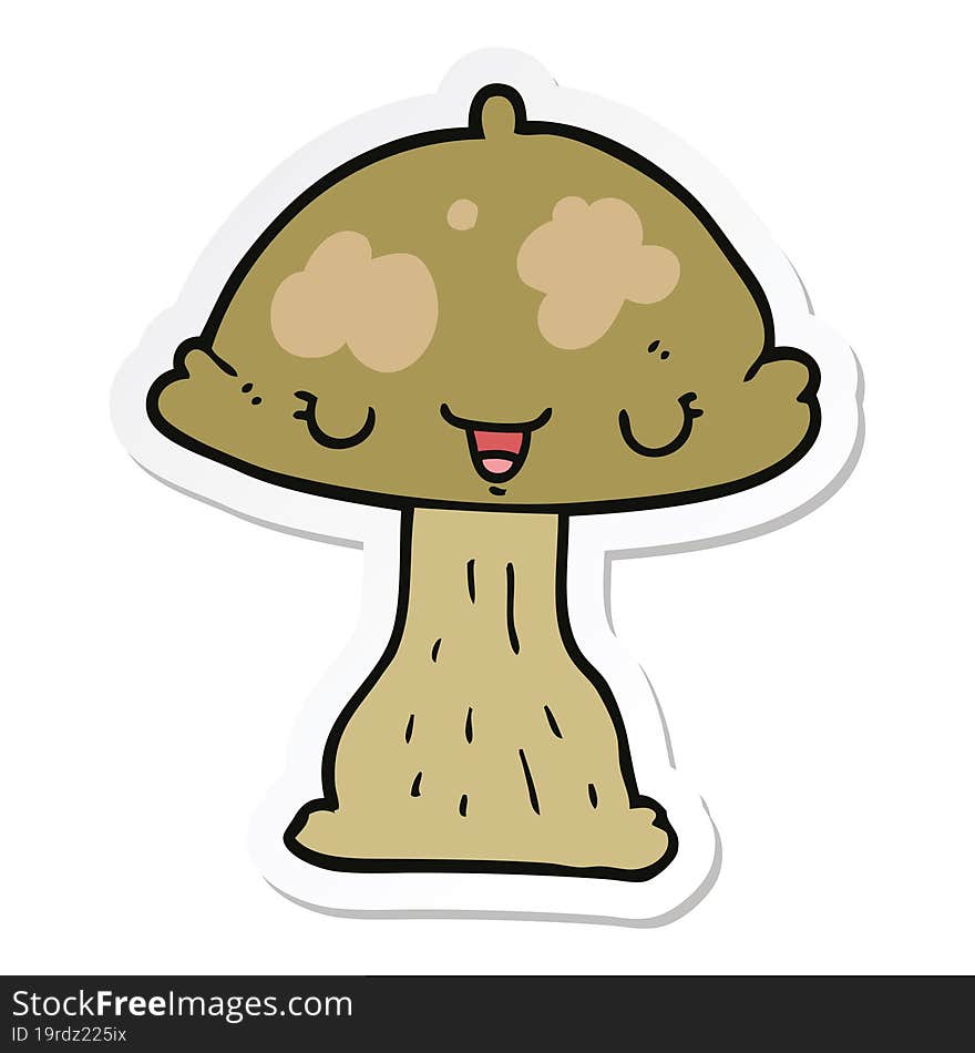 sticker of a cartoon toadstool