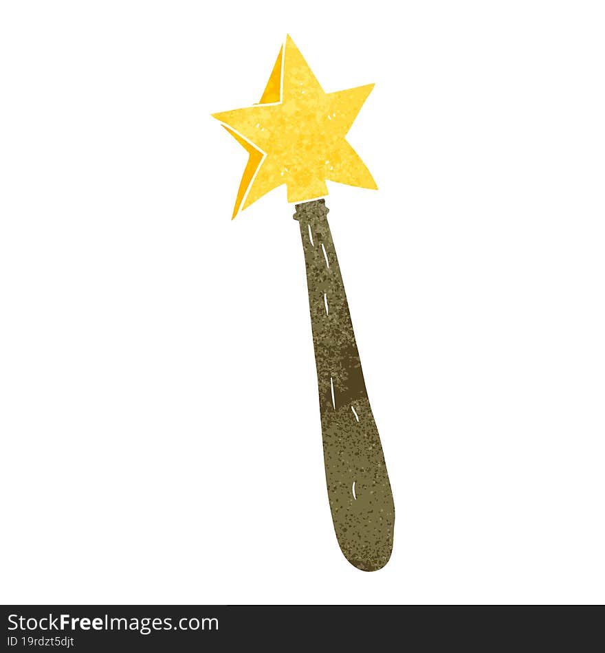 retro cartoon magic wand