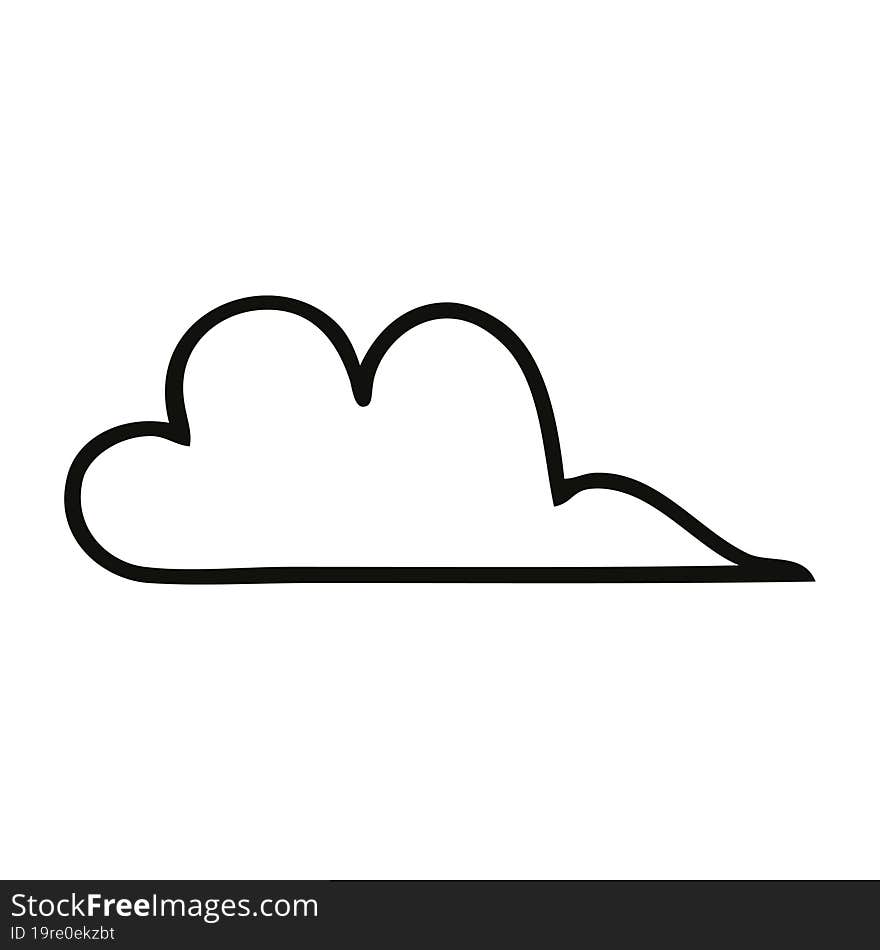 line drawing cartoon of a cloud. line drawing cartoon of a cloud