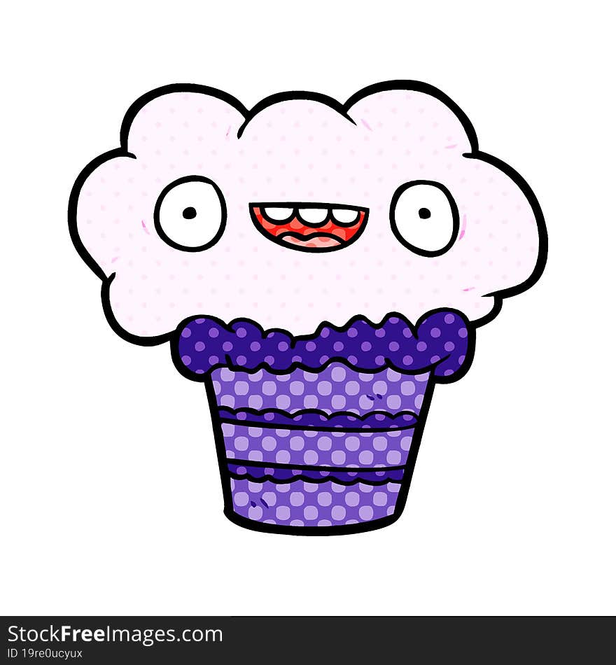 funny cartoon cupcake. funny cartoon cupcake