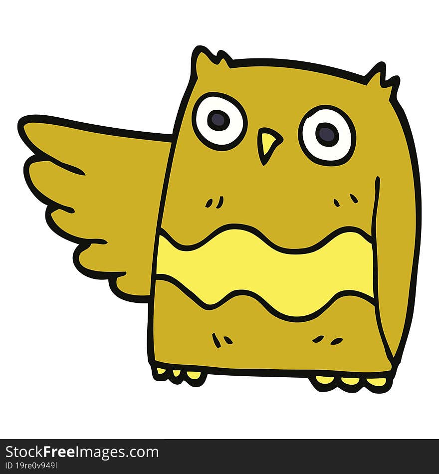 cartoon doodle happy owl