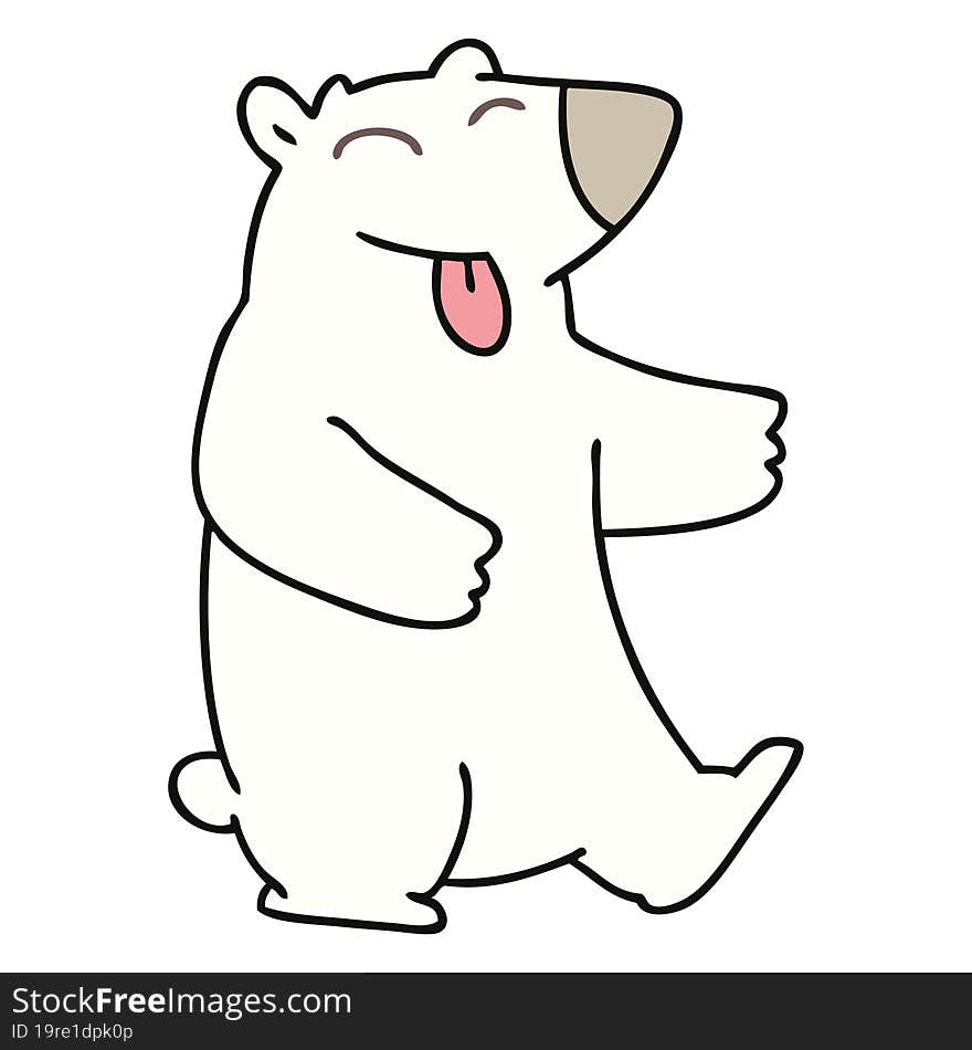 quirky hand drawn cartoon polar bear