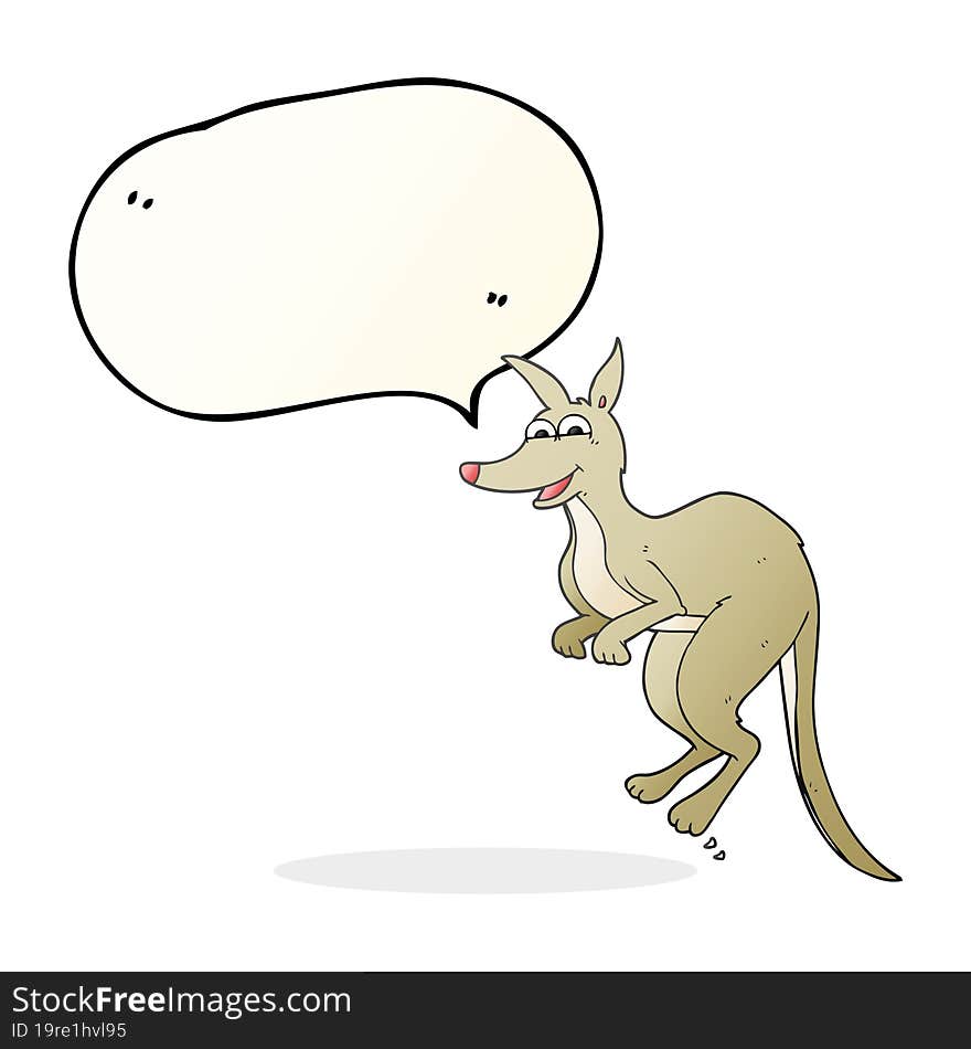 freehand drawn speech bubble cartoon kangaroo