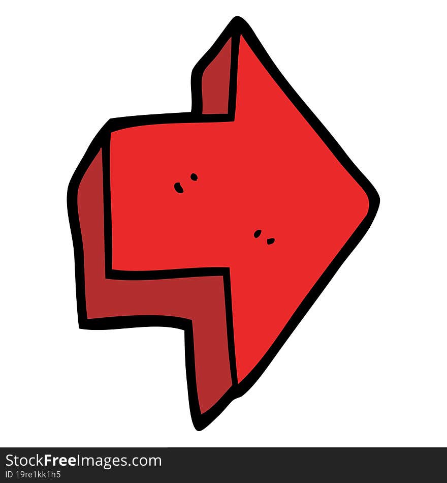 Cartoon Doodle Red Arrow