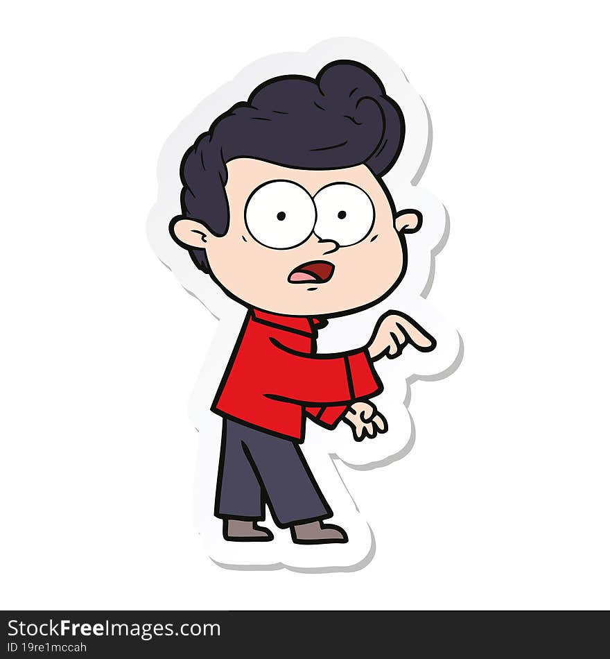 Sticker Of A Cartoon Staring Man