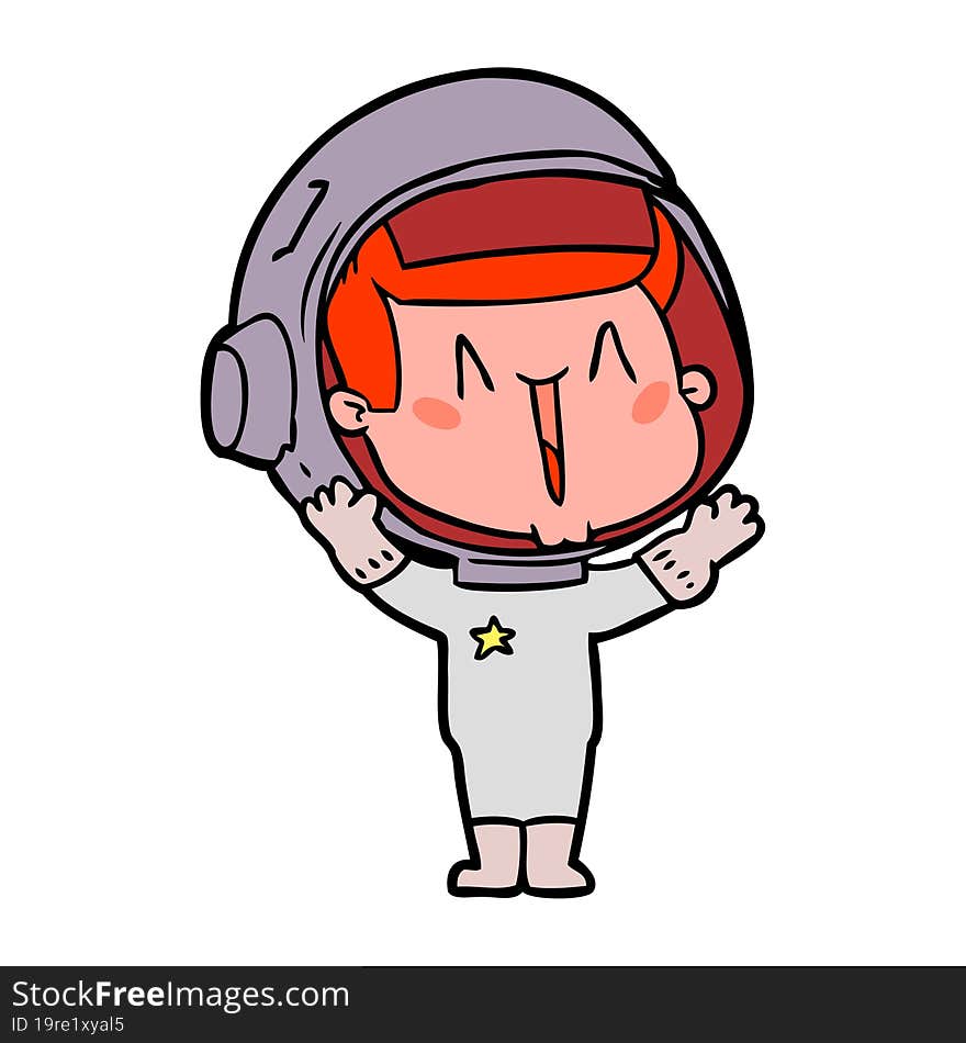 happy cartoon astronaut. happy cartoon astronaut