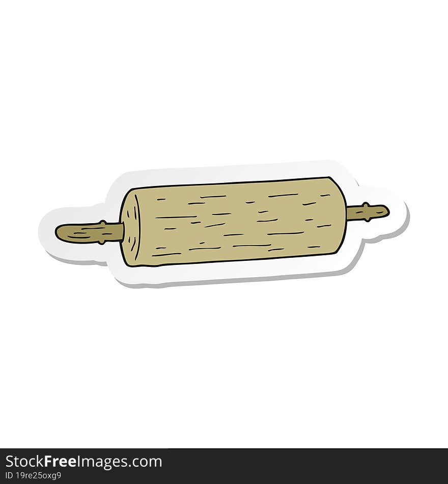 sticker of a cartoon rolling pin