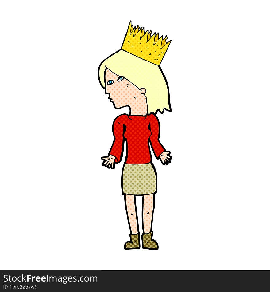 cartoon woman wearing crown