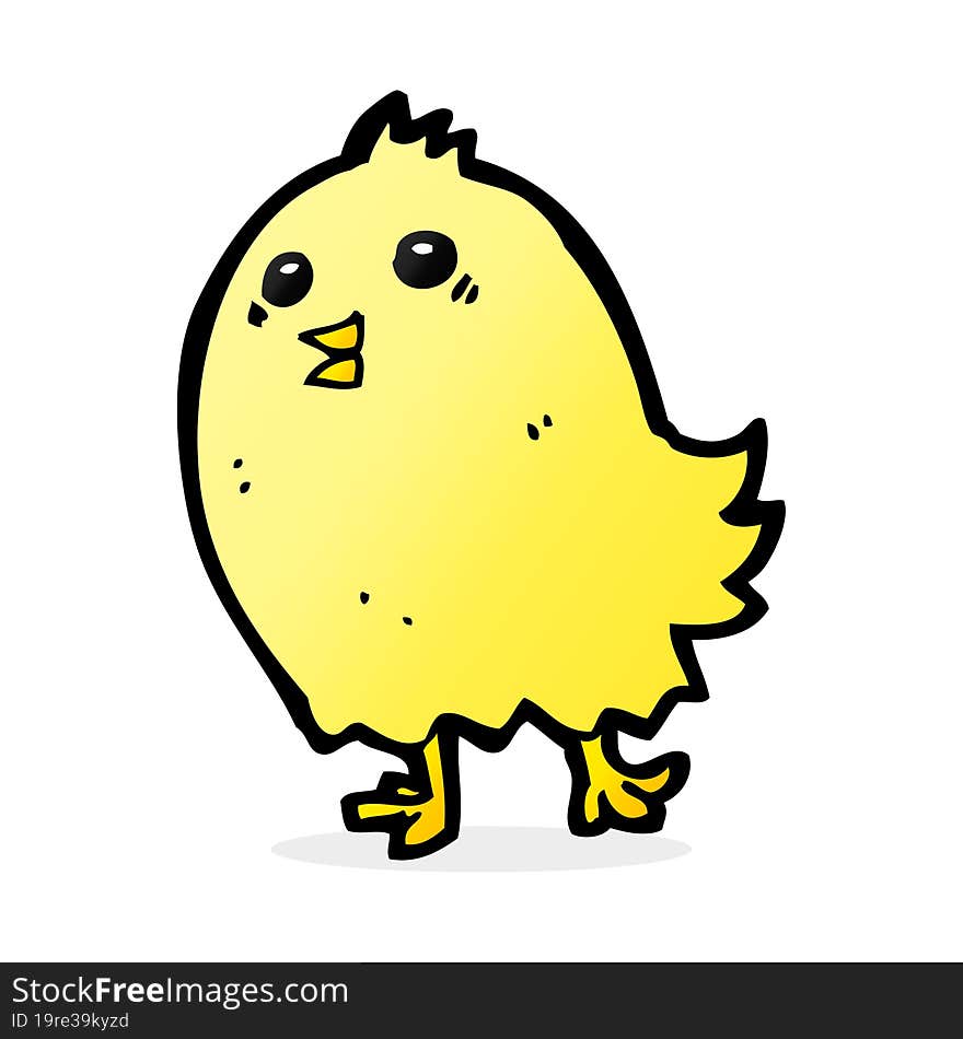 cartoon happy yellow bird