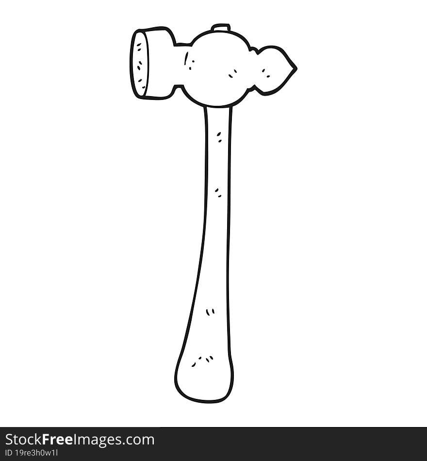 black and white cartoon hammer