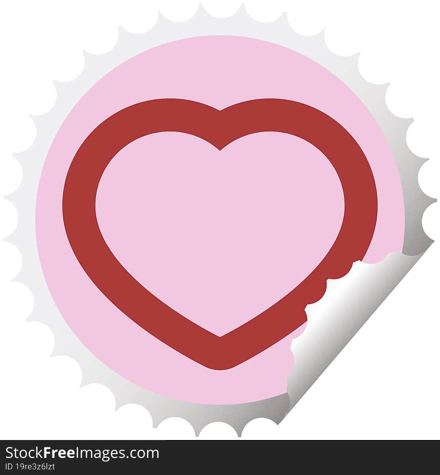 heart symbol round sticker stamp