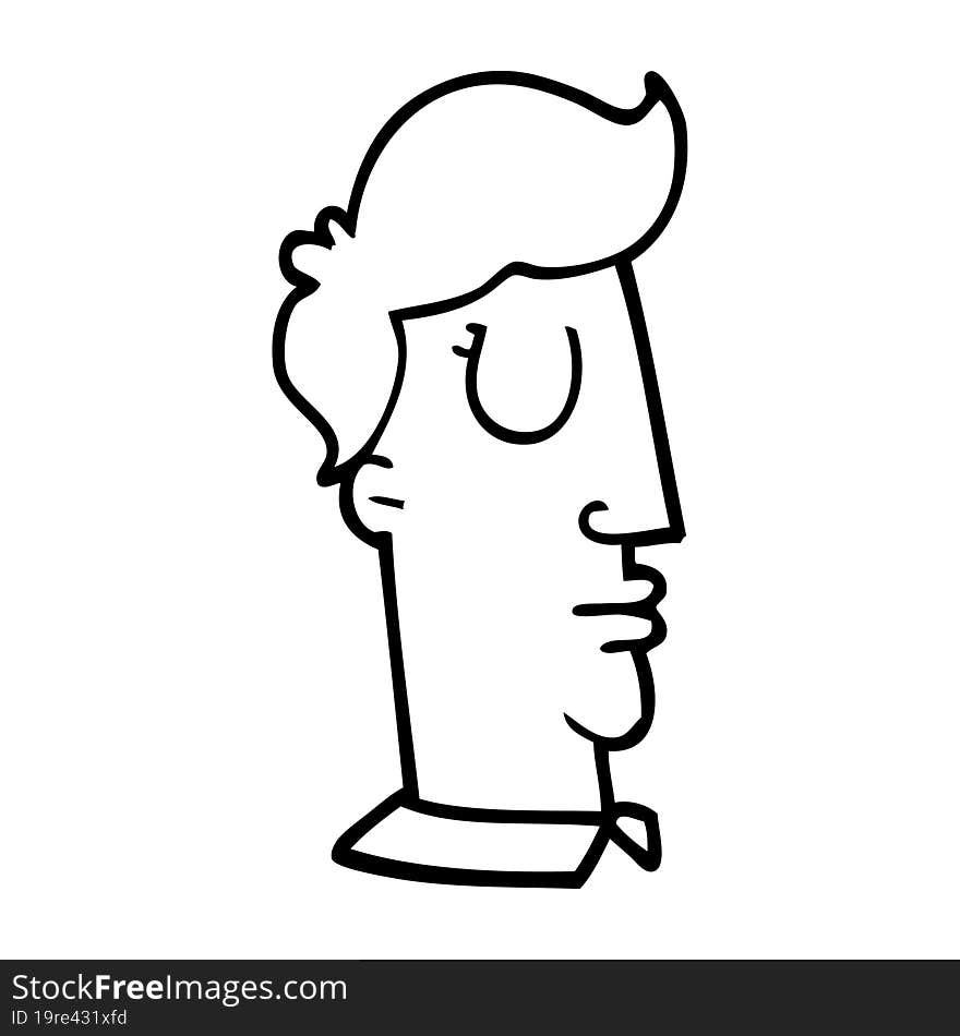 line drawing cartoon human head