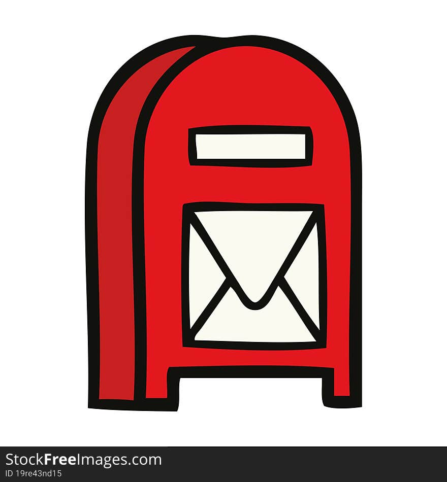 cute cartoon of a mail box. cute cartoon of a mail box