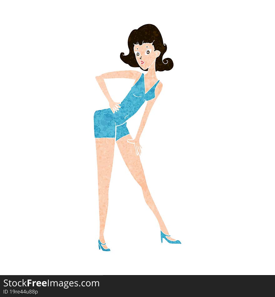 cartoon model woman posing