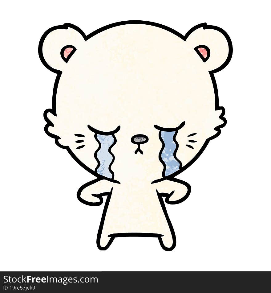 crying cartoon polarbear. crying cartoon polarbear