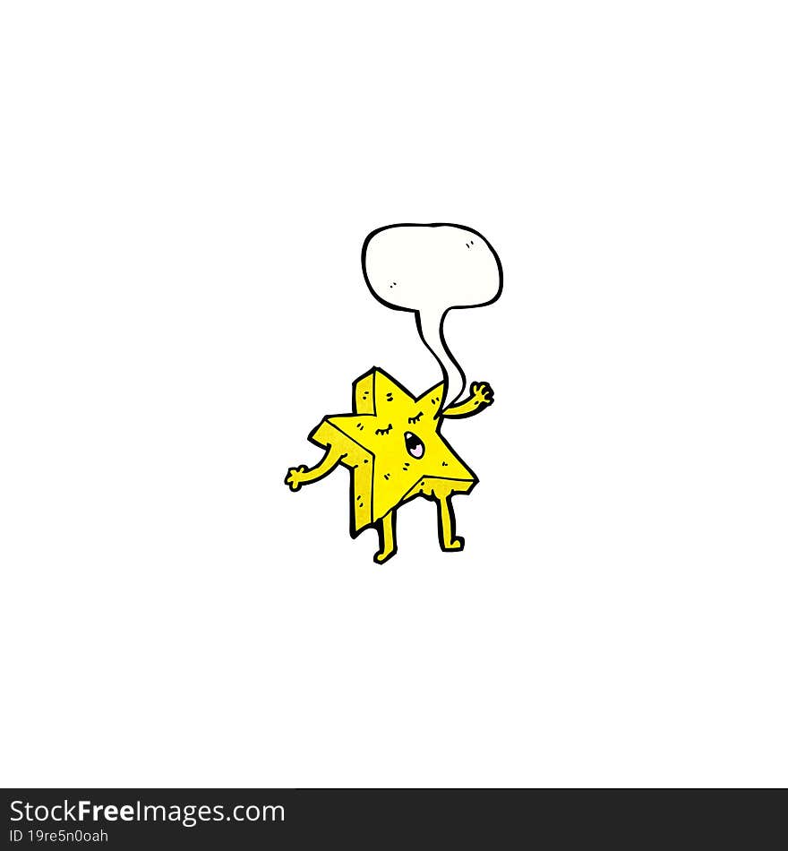 cartoon star with speech bubble