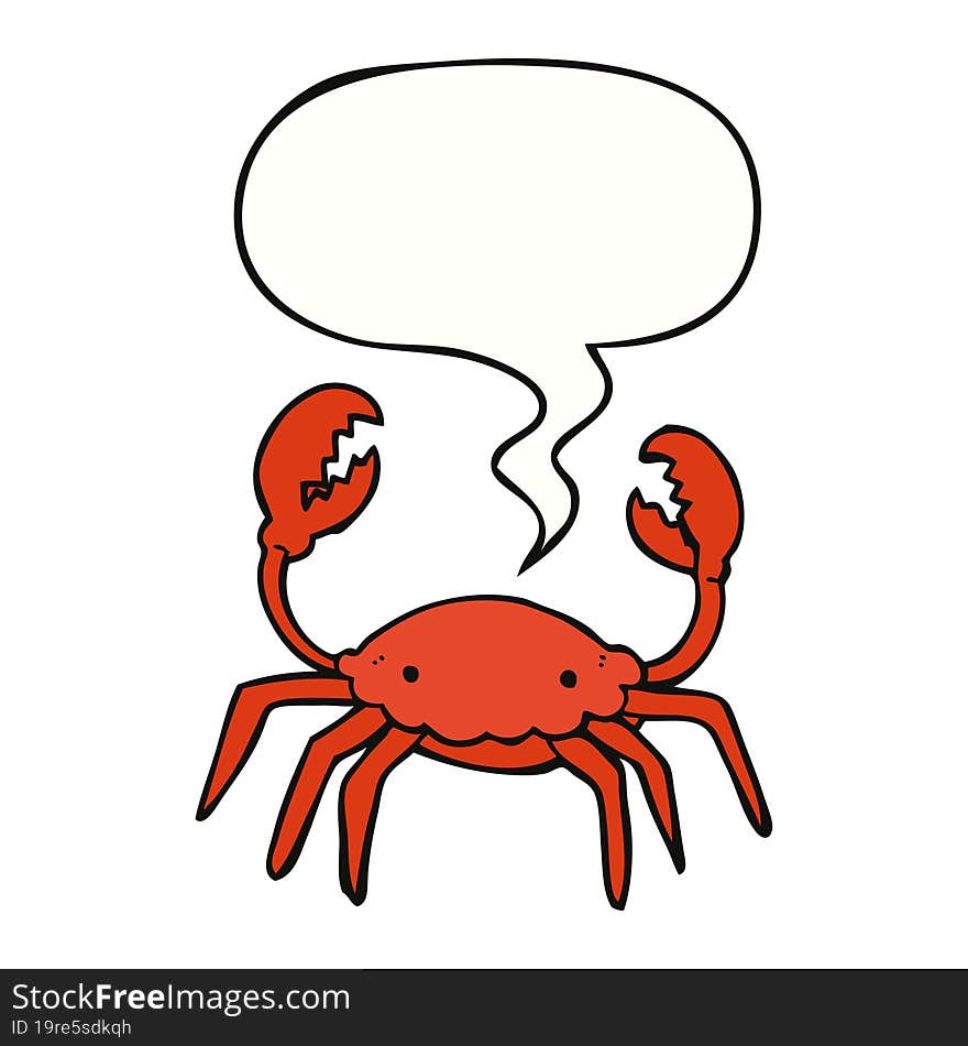 cartoon crab and speech bubble