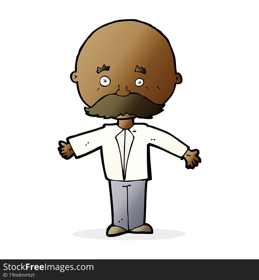 cartoon man with mustache