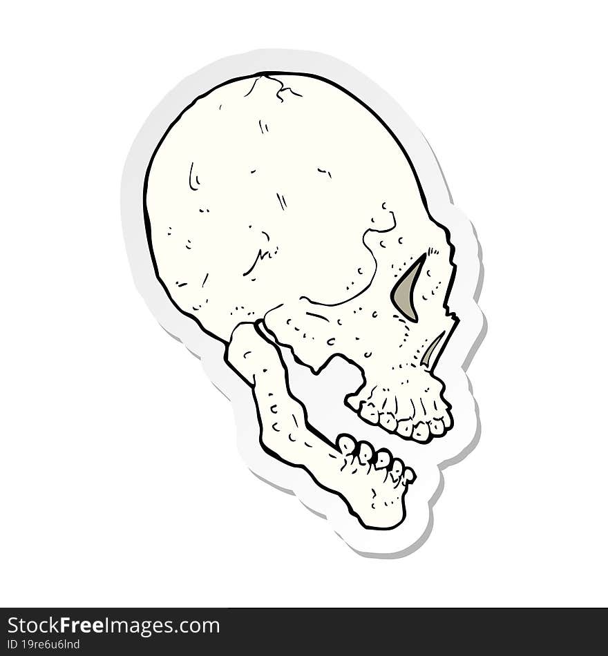 sticker of a skull illustration